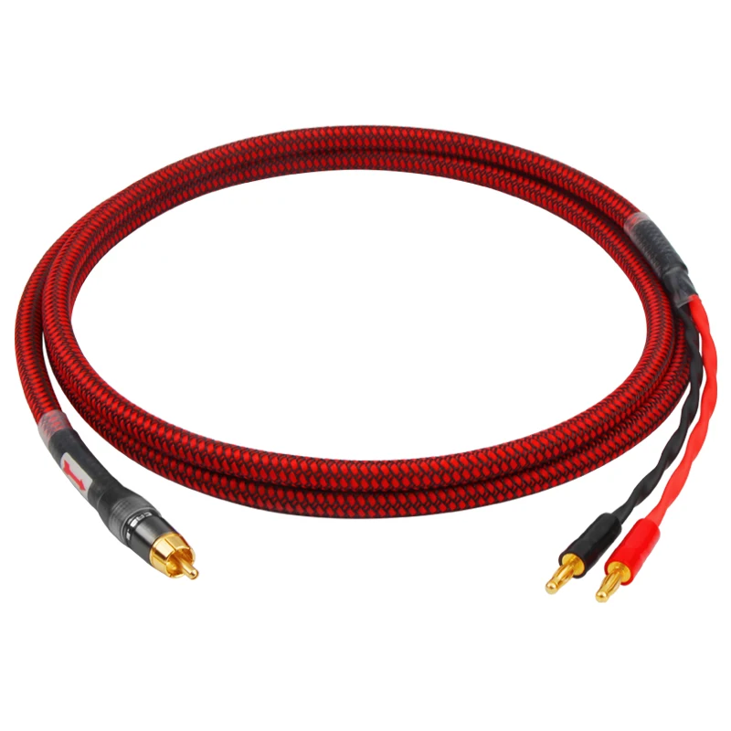 

Hifi Monster Audio Speaker Cable RCA to Double Banana Head Pin Plug Pure Copper Amplifier Line