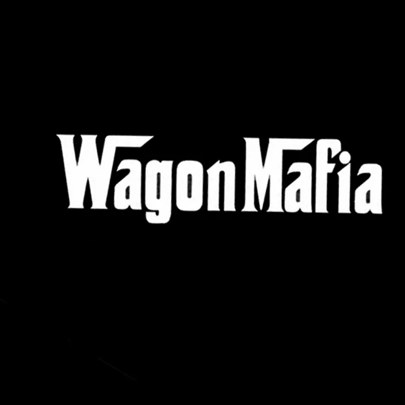 WAGON MAFIA Car Styling Sticker Decal Cool Tough Man Style Car Stickers Accessories Black/Silver 15.2*4.1CM