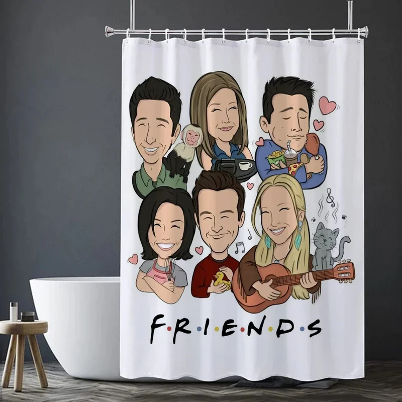 Friends Shower Curtains Things for the Bathroom Accessories Folding Partition Bath Curtain Bedrooms Houses Rooms Quarto Home Set