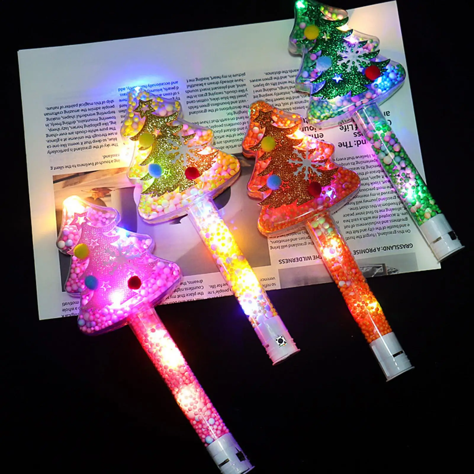 Christmas Light Up Wand Handheld Christmas Tree Glow Stick LED Glowing Toy Stick For Boys Girls Teens Hosts Home Apartment