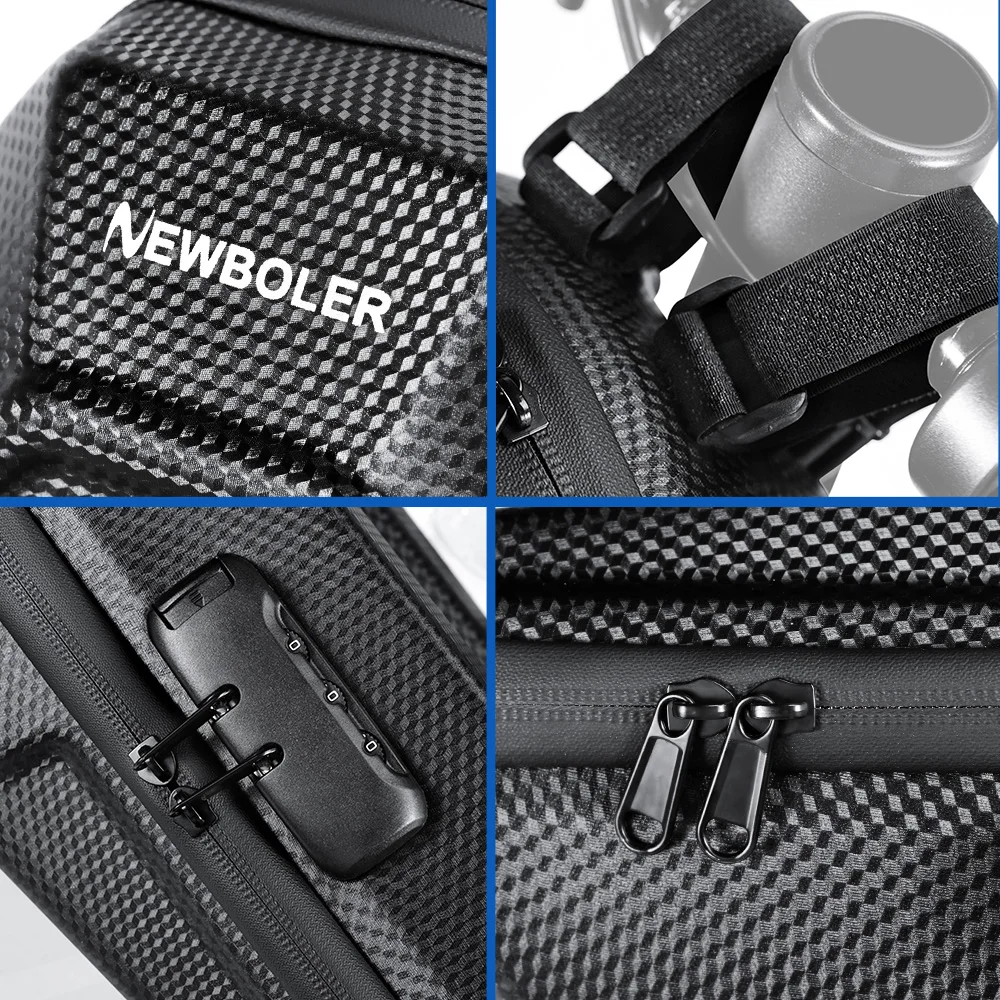 NEWBOLER 5L Elektroroller-Fronttasche mit Passwortschloss, große Kapazität, Elektroroller-Tasche, Aufbewahrung im Freien für Xiaomi Scooter – Detail 9