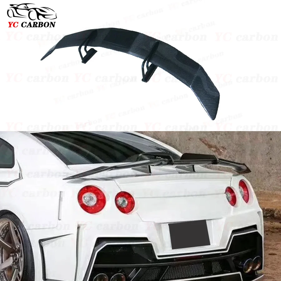 

For Nissan GTR GTR35 R35 Carbon Fiber Spoiler Rear Tail fins Duckbill Car Wing Retrofit the rear wing upgraded Body Kit