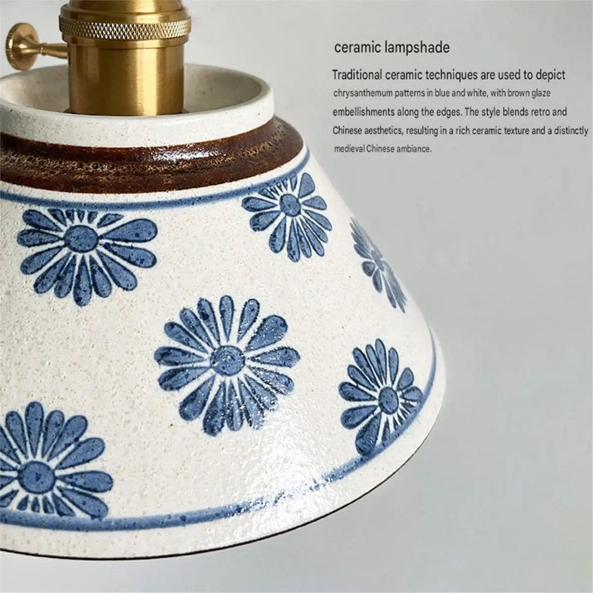 AA19 Ceramic LED Pendant Light - Japan Style Hanglamp for Dining & Living Room