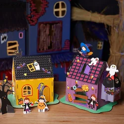 3d casa mágica para o halloween, brinquedos educativos para crianças, artesanato diy artesanal, decoração do partido halloween, presentes