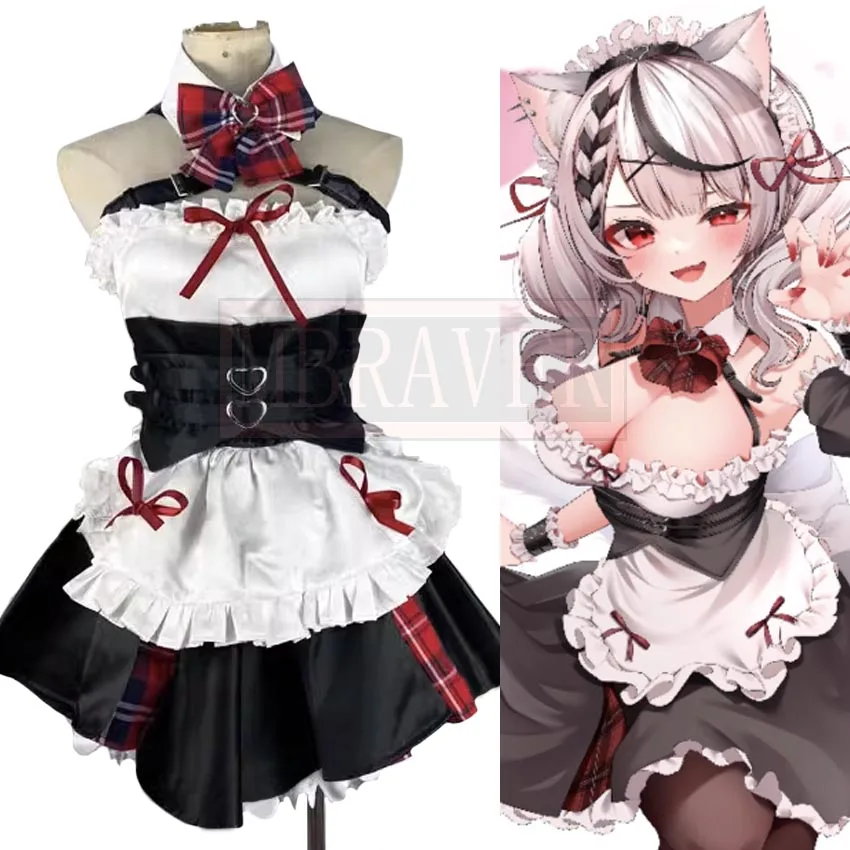 

VTuber Hololive Sakamata Chloe Maid Dress Cosplay Costume Uniform Christmas Halloween Custom Made Any Size