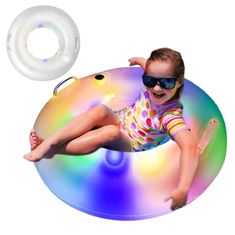 Kids Pool Floats, Water Amusement, Swimming Pool For Children, LED Inflatable Floating Ring, PVC Swim Ring, 26cm Inner Diameter