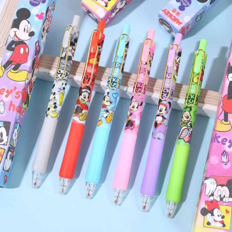 

24pcs/lot Kawaii Disney Mickey Press Gel Pen Cute 0.5mm Black Ink Neutral Pens Promotional Gift Office School Supplies