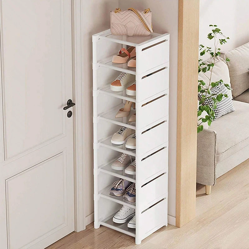 Shoe Rack Small Shoe Cabinet Widened Against the Wall Door Shoe Rack Small Narrow Household Storage Rental Multi-Storey