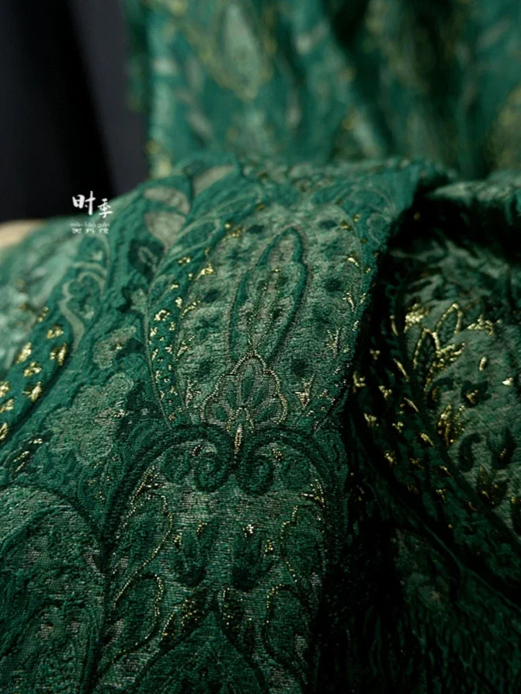 Parlak Çizgi Jakarlı Kumaş Polyester Malzeme Vintage Doku Çiçek Kabartmalı Ceket Tasarımcısı Diy Dikiş Kumaşlar Metre Tarafından