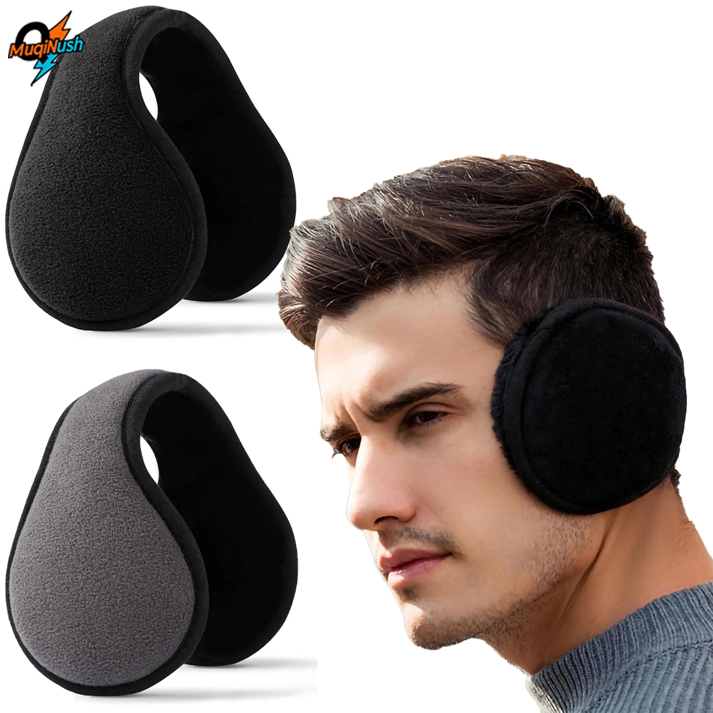 

MuqiNush Men Women Winter Warm Thicken Velvet Ear muffs Outdoor Cycling Fleece Fur Cycling Ear Cover Protector Plush Soft Muffs
