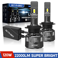 BEVINSEE V45 H7 LED Car Headlight Bulbs CANBUS H4 Hi/Lo Beam 120W 22000LM H11 H1 9005 HB3 9006 HB4 9012 HIR2 Auto Head Lamps 12V