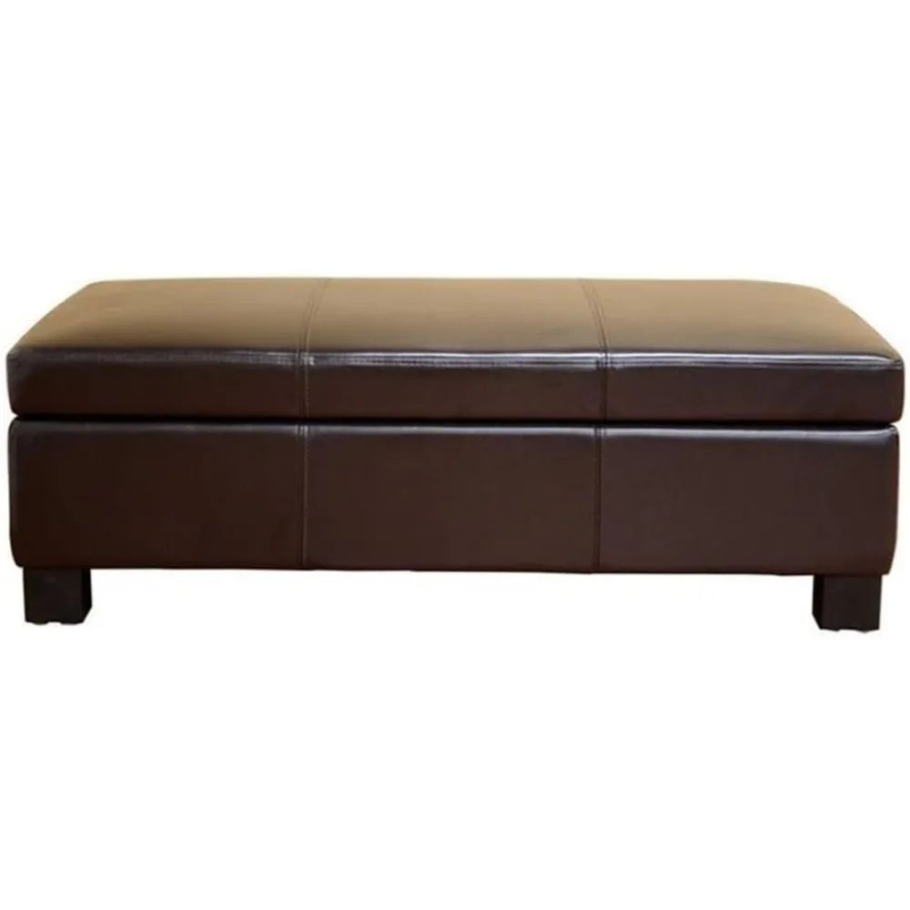 

Leather Storage Ottoman in Brown