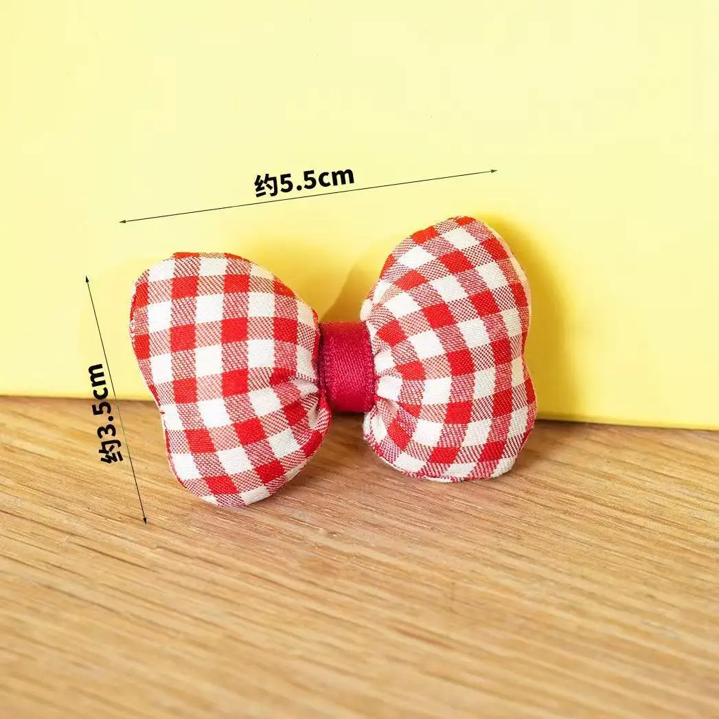 500 stuks groothandel handgemaakte stof geruite katoenen vlinderboog diy haaraccessoires hoofd bloem kleding cake kerstboom tas