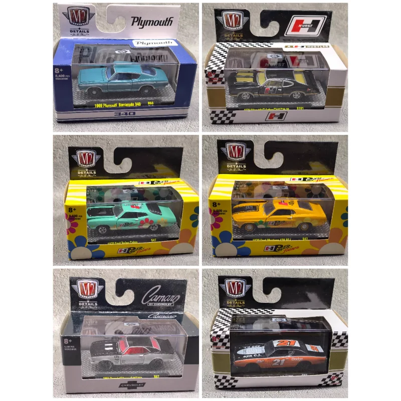 Modèle de voiture en alliage moulé sous pression M2 à l'échelle 1/64, Plymouth Ford Chevrolet Dodge Muscle Car, jouet de collection, cadeau, souvenir, ornement de présentation