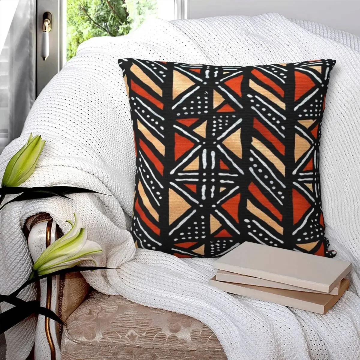 African Bogolan Mudcloth Pattern Pillowcase Polyester Pillows Cover Cushion Comfort Throw Pillow Sofa Decorative Cushions Used