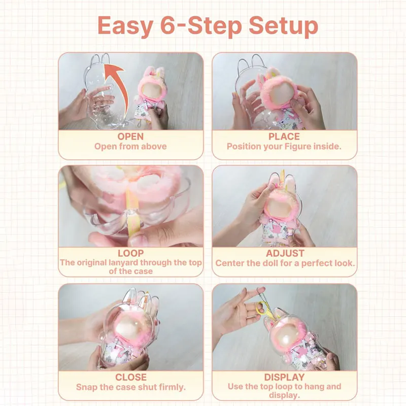 Transparante beschermhoes voor LABUBU V1 V2 Beschermhoes Ultieme pantser met stofdichte krasbestendige prestaties