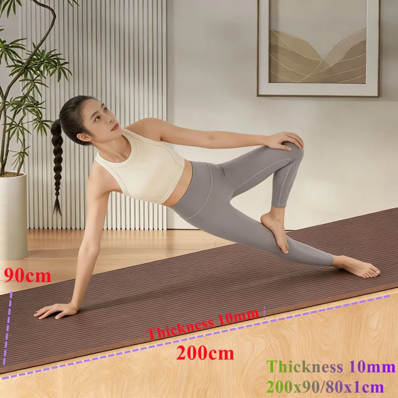 

Yoga Mat Moisture-proof 200x90/80cm Exercise Gym Fitness Workout 10MM Thicken Outdoor Non-Slip Durable Camping Picnic Mat