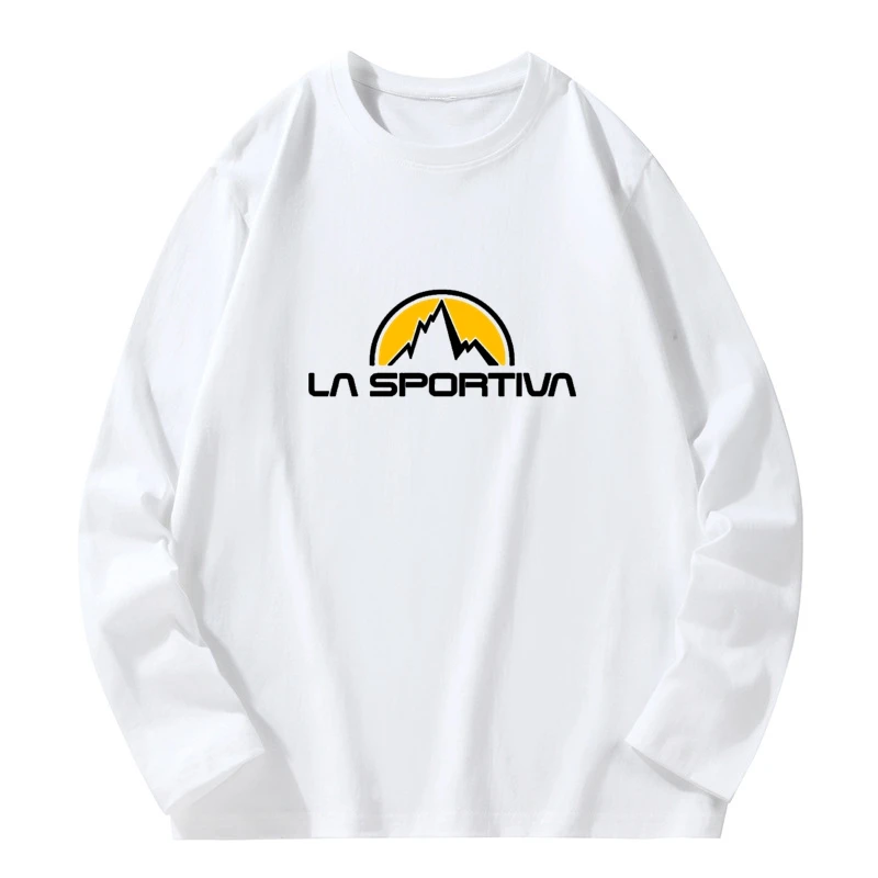 La Sportiva T Shirt Tshirts Men New Spring and Autumn Long Sleeve Cotton Funny Mans T-shirt Crew Neck Breathable Comfortable Top