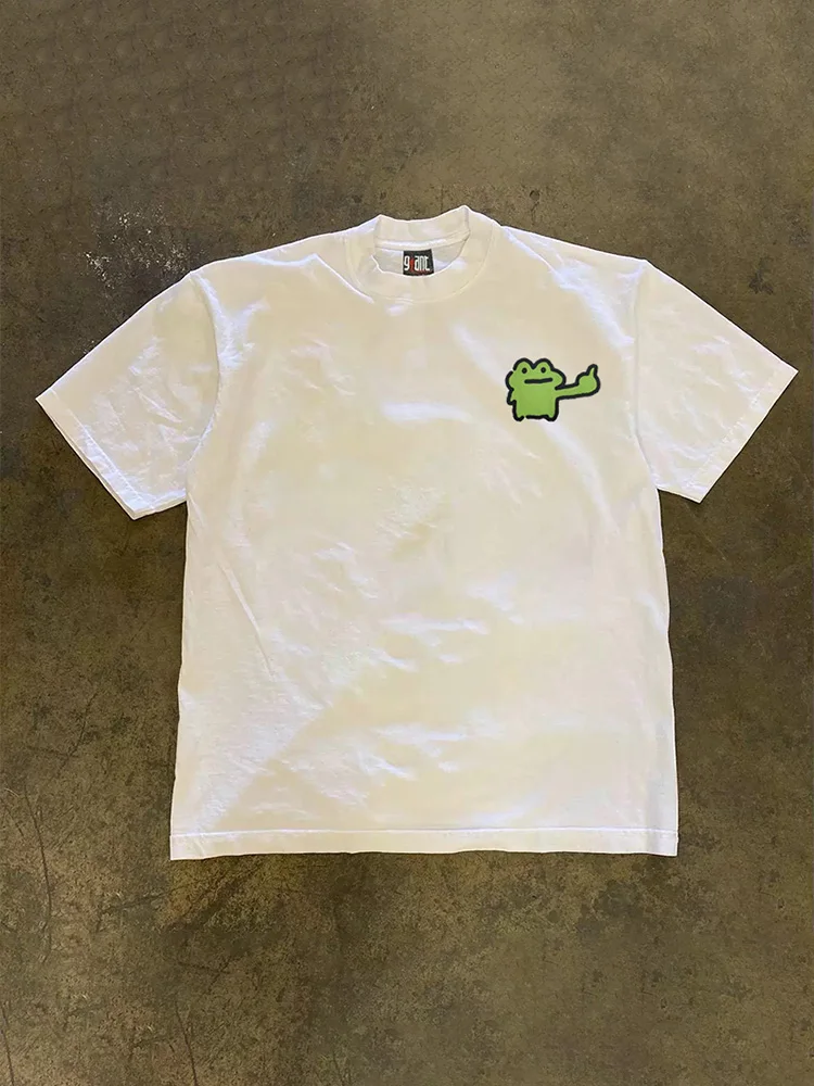 Loose Fit Cotton Short Sleeve T-Shirt Unisex Casual Comfortable Breathable Pure Cotton Double Thread T-Shirt for Summer
