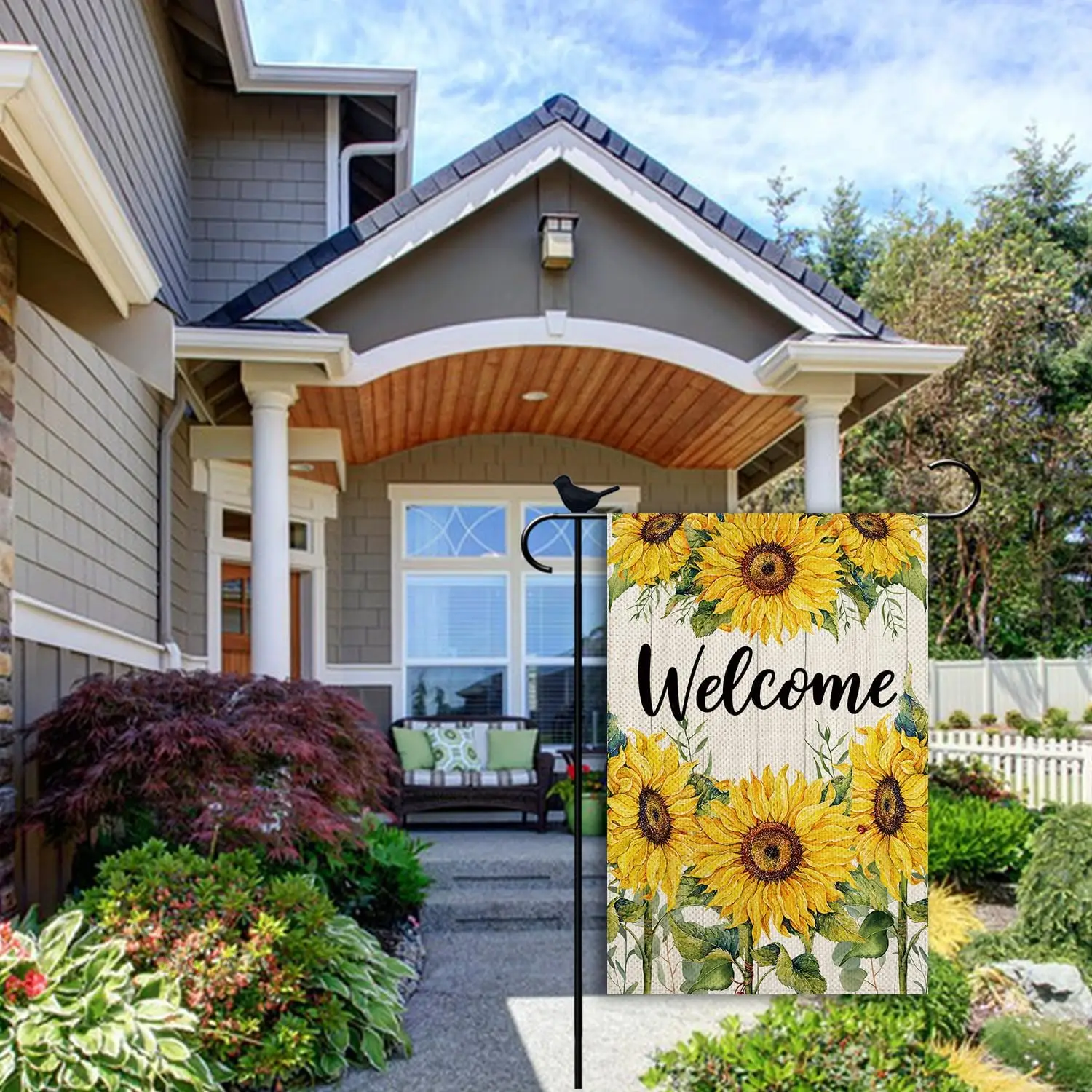 Summer Sunflower Garden Flag Fall Welcome Small double sided Seasonal Burlap Garden Farmhouse Decor 12.5x18 Inch yyi