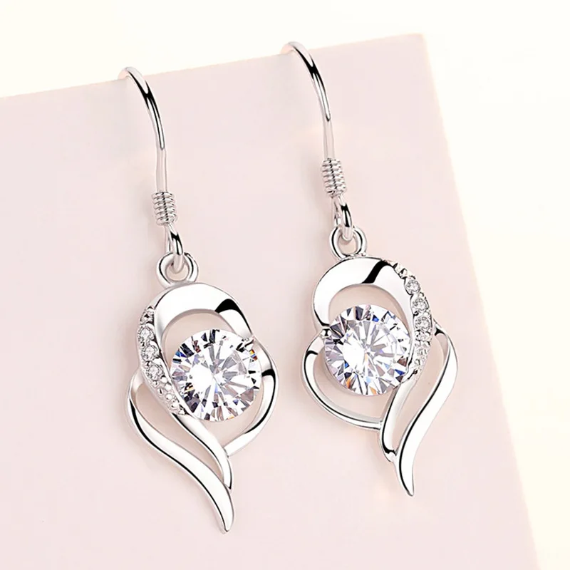 

999 sterling silver earrings women's long temperament new fashionable earrings with a high sense of French earrings