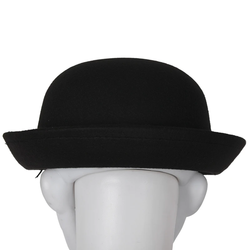 2Piece Melon Bowler Hat Hat Bowler Hat Bowler Hat Felt Hat Chaplin Hat Riding Hat (Black)