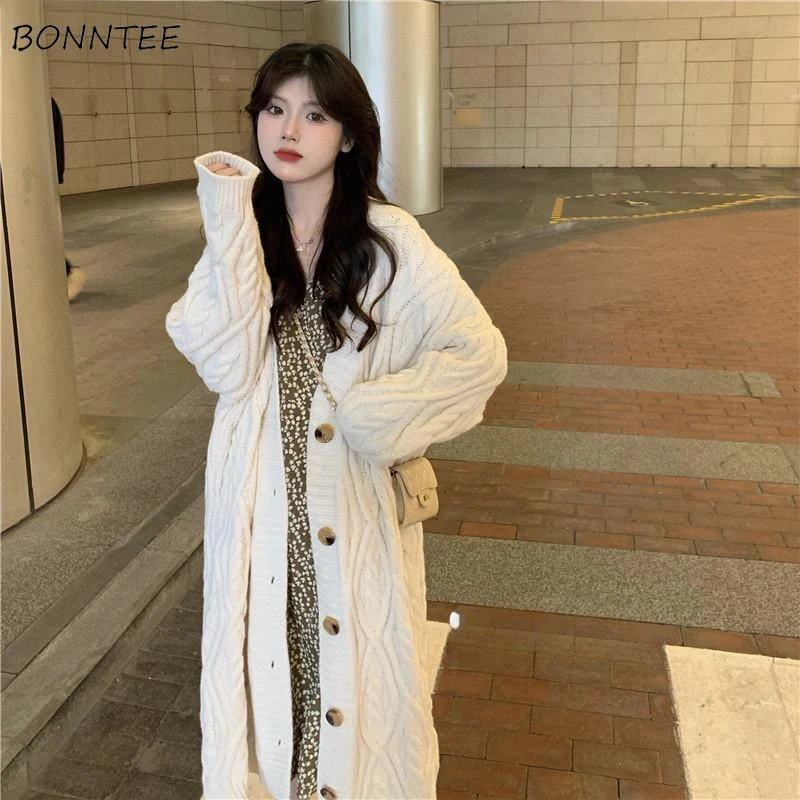 

Длинный кардиган женский, универсальный, в корейском стиле, свободный осенний, лидер продаж, вязаный свитер, новый дизайн, нежная девушка, колледж, простой молодой