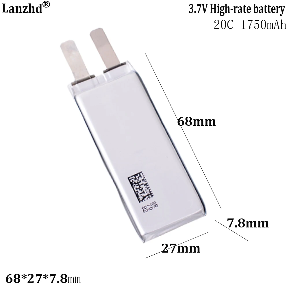 

3.8V high-rate polymer lithium battery 1750mAh 20C For Remote control drone model car model toy boat 782768