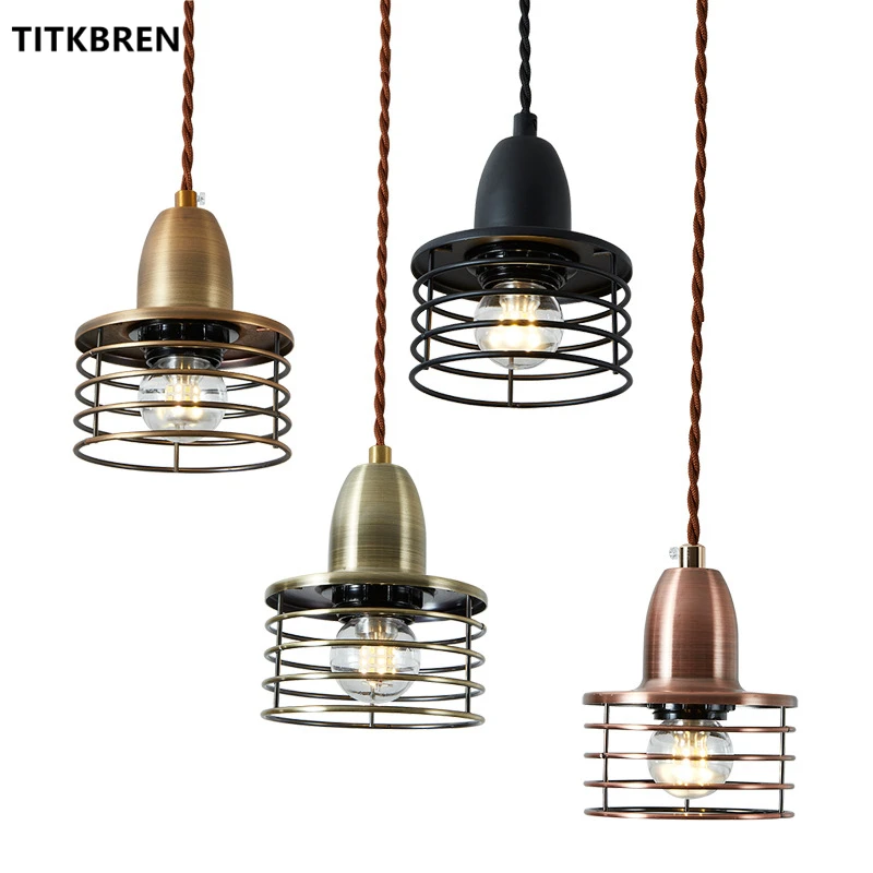 

Retro Industrial Loft Pendant Light American style Rural Warehouse Hanging Lamp Indoor Restaurant Bar Small Chandelier Wholesale