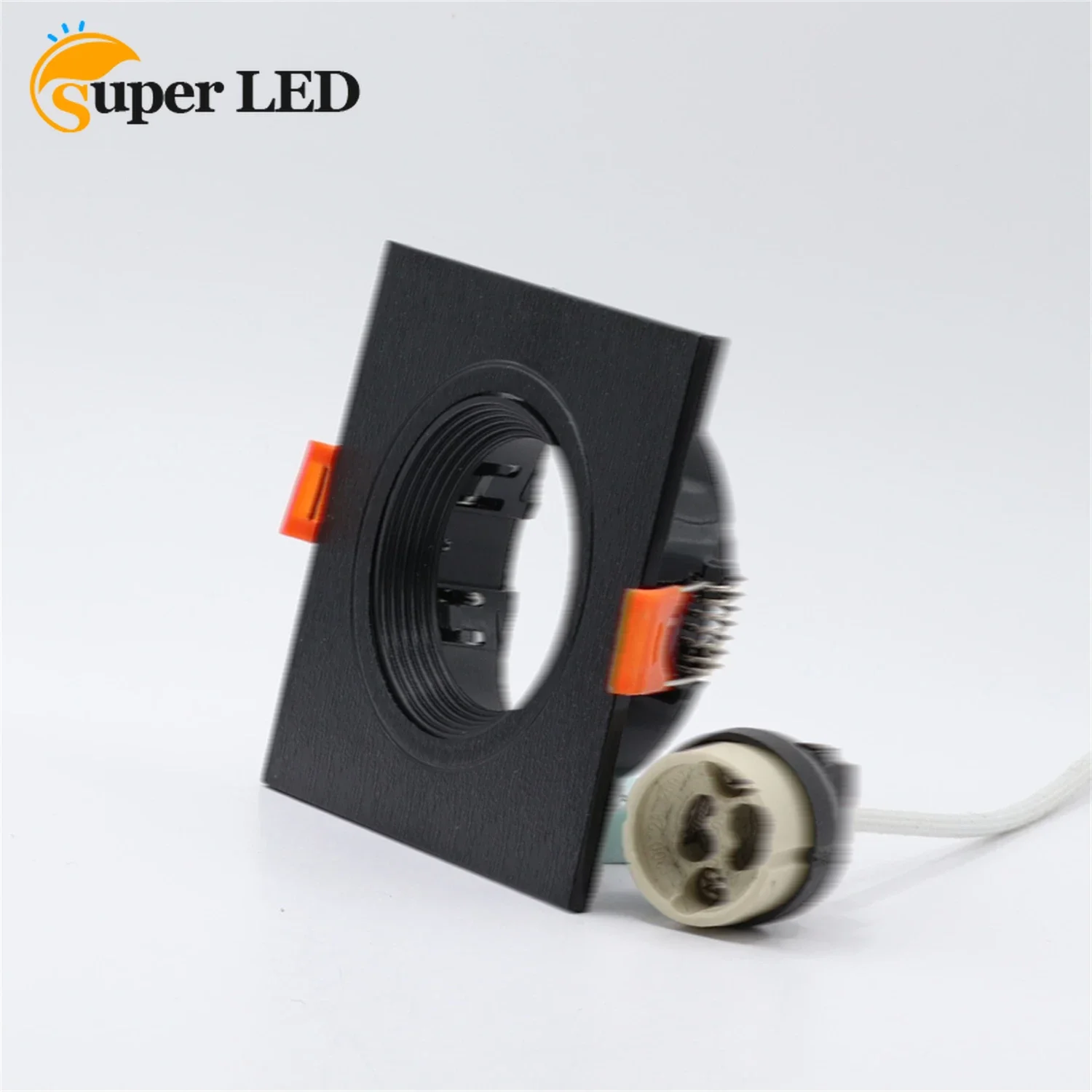 LED Recessed Spotlight Eyeball Fitting Casing with MR16 GU10 bulb and holder Back Clip Frame