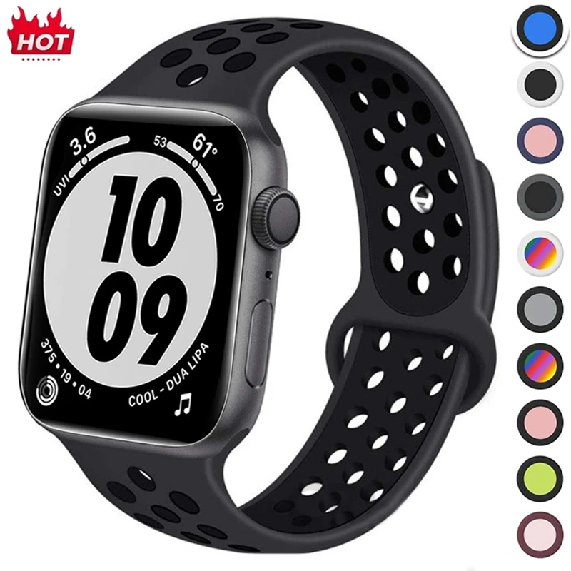 Sportarmband für Apple Watch Band 46 mm 44 mm 40 mm 42-38-41 mm 45 mm Atmungsaktives Armband iWatch Serie 10 9 8 7 6 SE 5 3 Ultra 2 49 mm