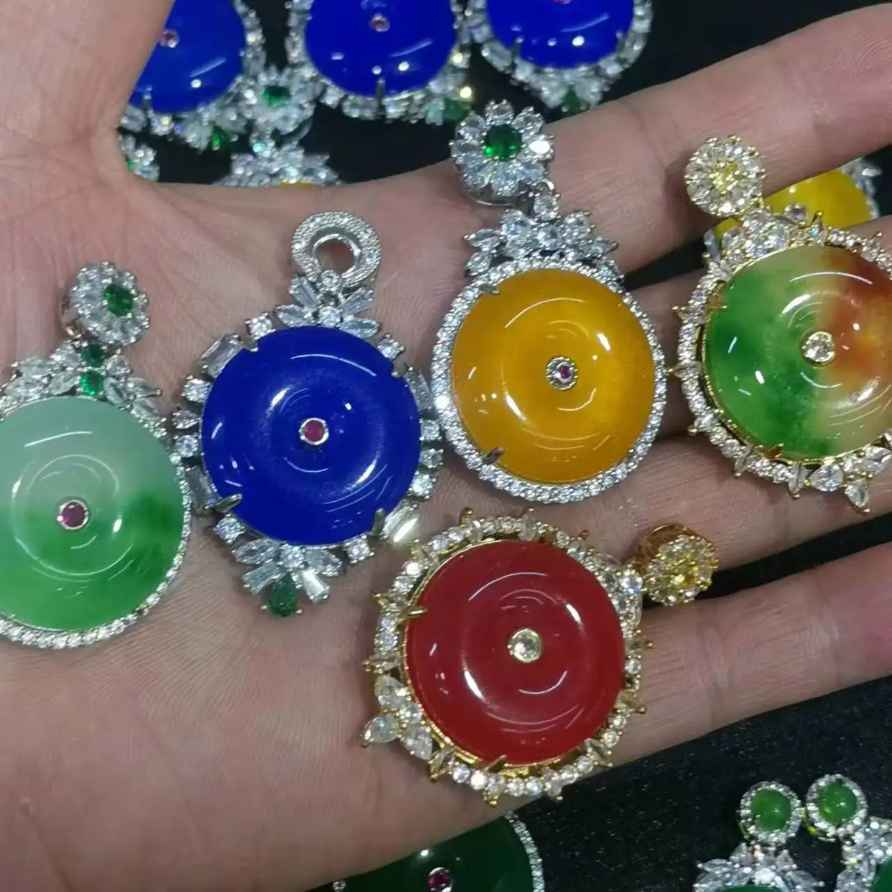 

1pcs/lot Natural Jade Necklace Small Pendant Hot promotion benefits in the live broadcast room S925 sterling silver inlay Ethnic