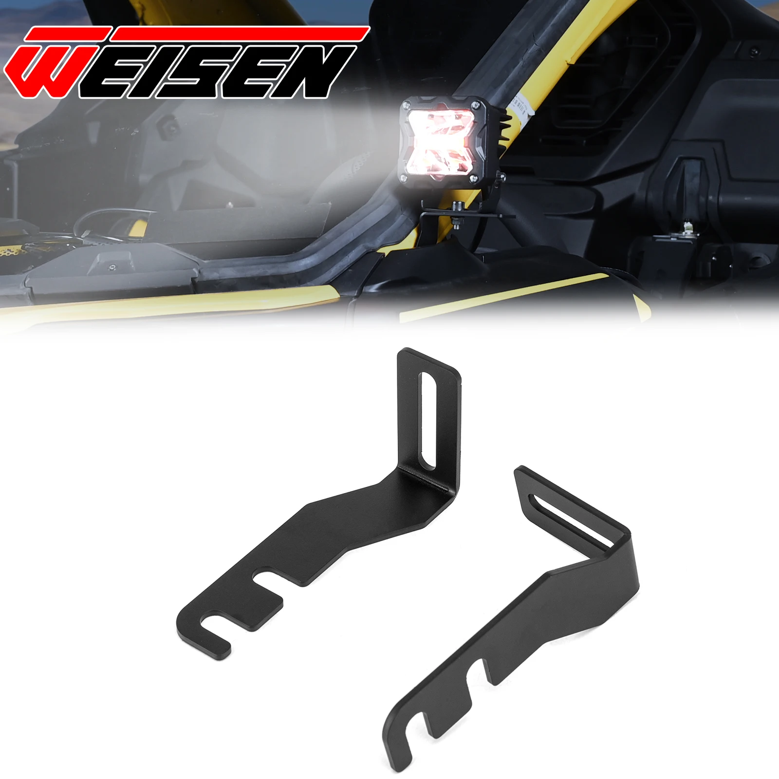 

UTV's A Pillar LED Work Light Mount / Bracket Bolt-On Design for Can Am Maverick R / Max All Models (2024 - Current) Accessories