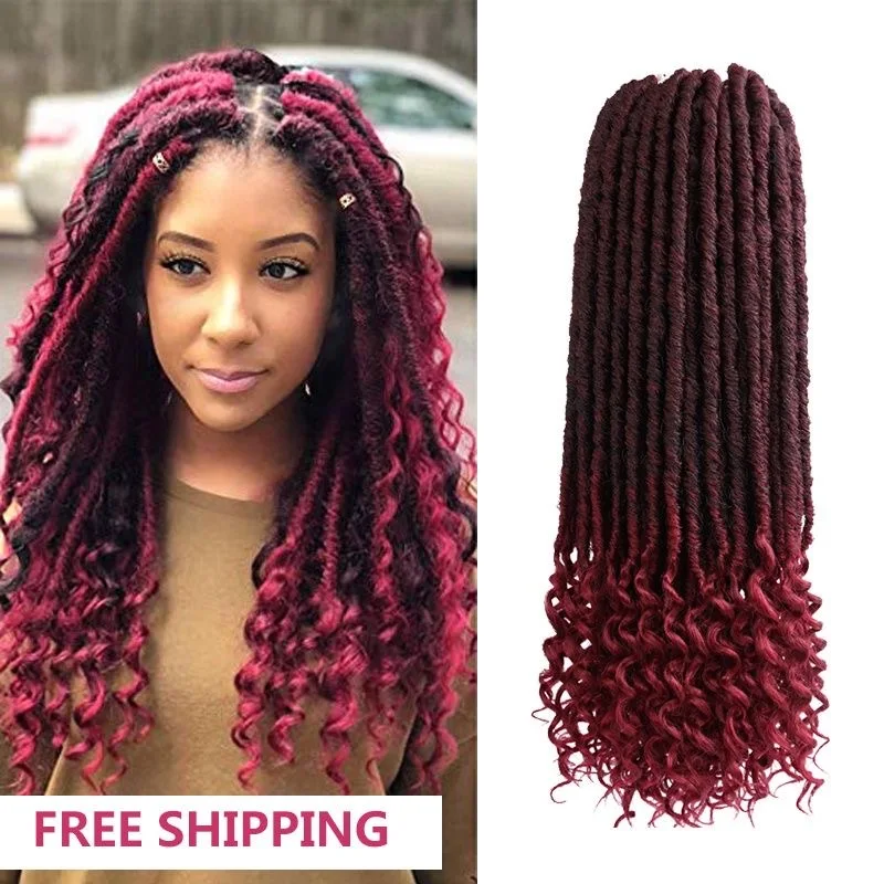 

[Hot Selling] African Dreadlocks with Gradient Curly Ends, Handmade Braided Rasta Extensions, Multiple Colours Available