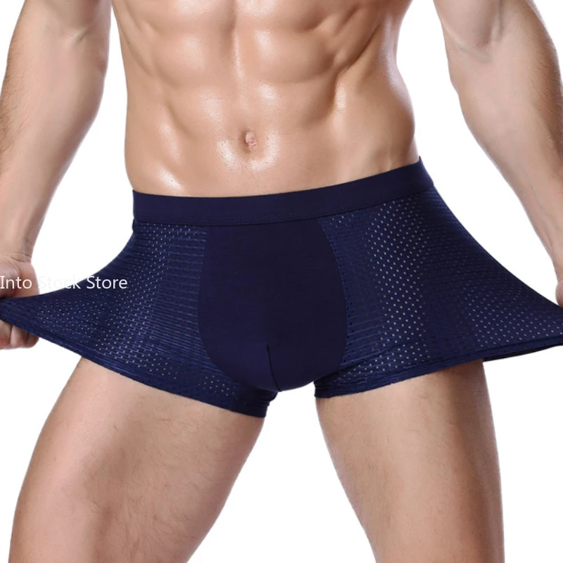 4XL Plus Banboo Fiber Men Underwear Male Boxer Solid Panties Shorts Men\'s  Underpants Breathable Intimate Man Boxers