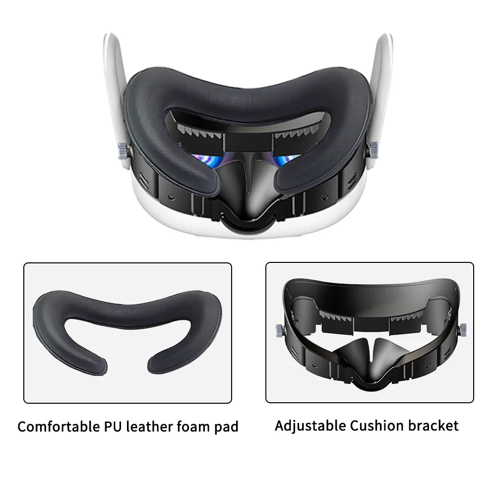 Adjustable Facial Replacement PU Leather Foam Bracket For Meta Quest 3 Comfortable Interface & Face Pad Cushion VR Accessories