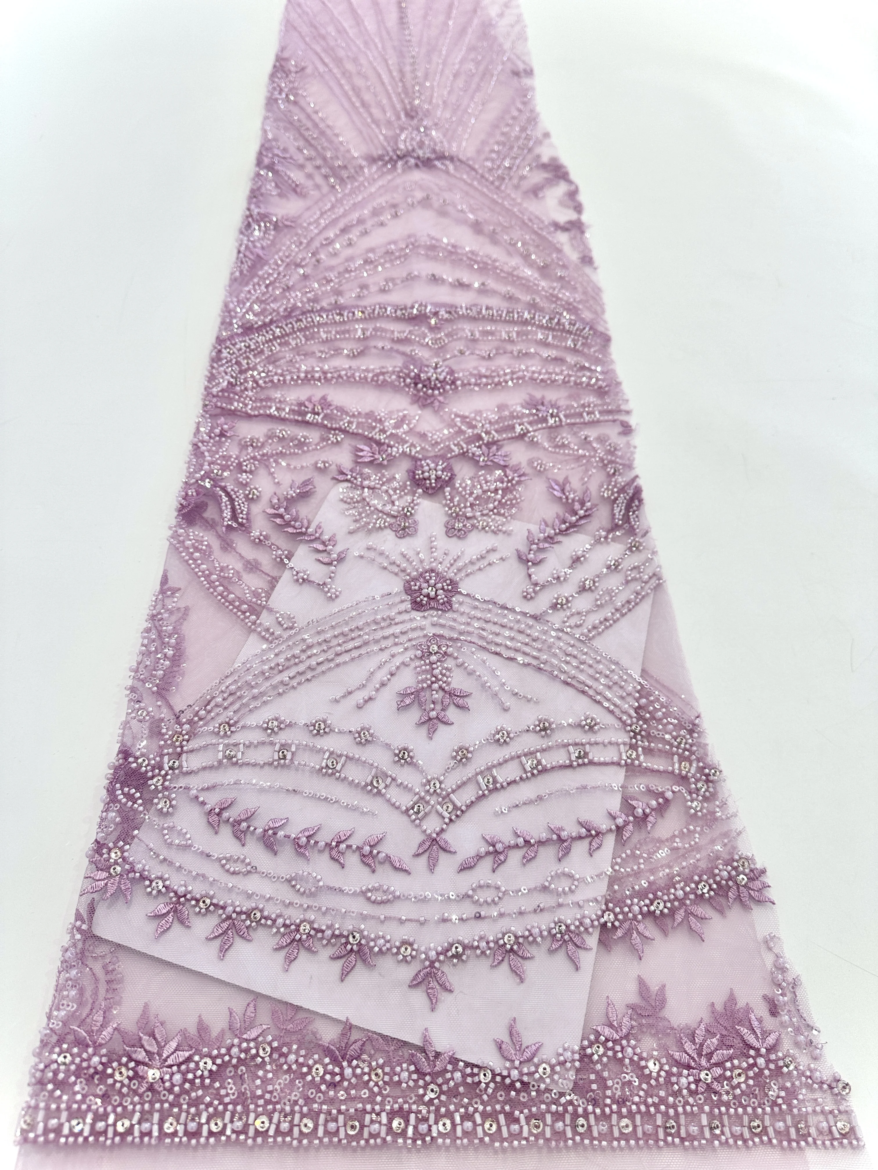 

African Lace Fabric Embroidered Nigerian Lace Fabric Luxury Bead Sequins High-quality African French Net Lace Fabric