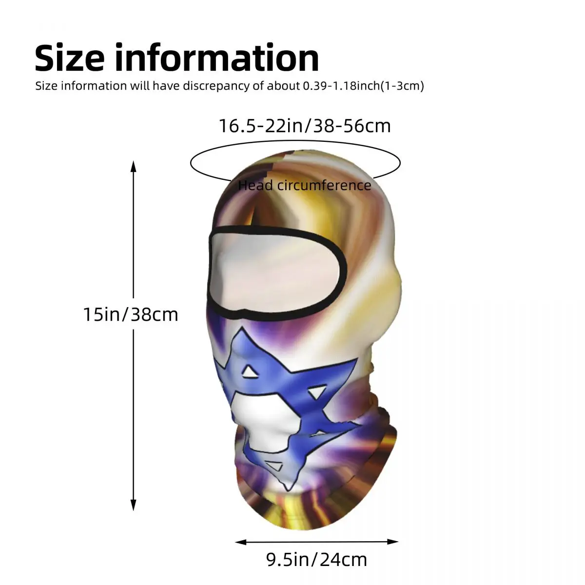 Israel Flag Balaclava Full Face Mask Breathable Motorcycle Winter Warm Full Cover Caps Neck Windproof Dustproof Cycling Caps