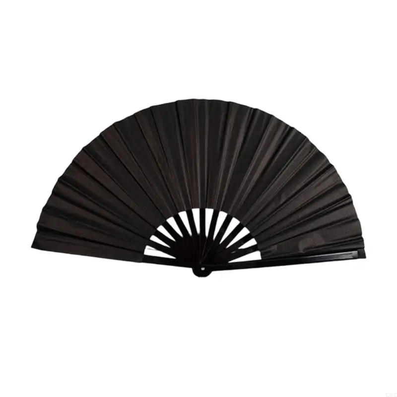 Kung Fu Fan Props for Traditional Shows 10 Inch Plastic Noise Fan PVC Silver Backing Coating X3UC