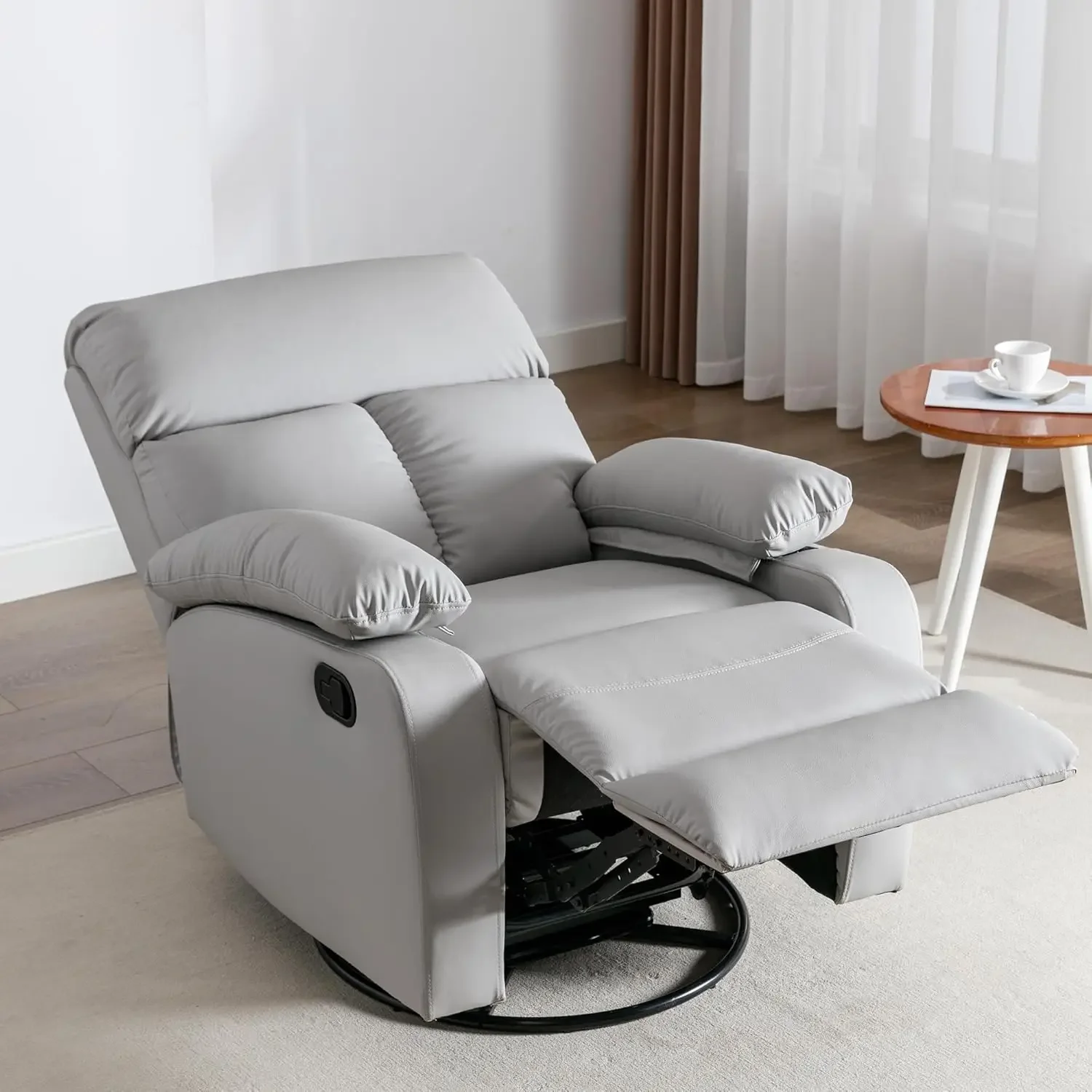 Rocker Recliner, Rocking Recliner Chair, Small Rocker Recliners for Small Spaces, Living Room, Bedroom, Nursery, RV, Light Grey