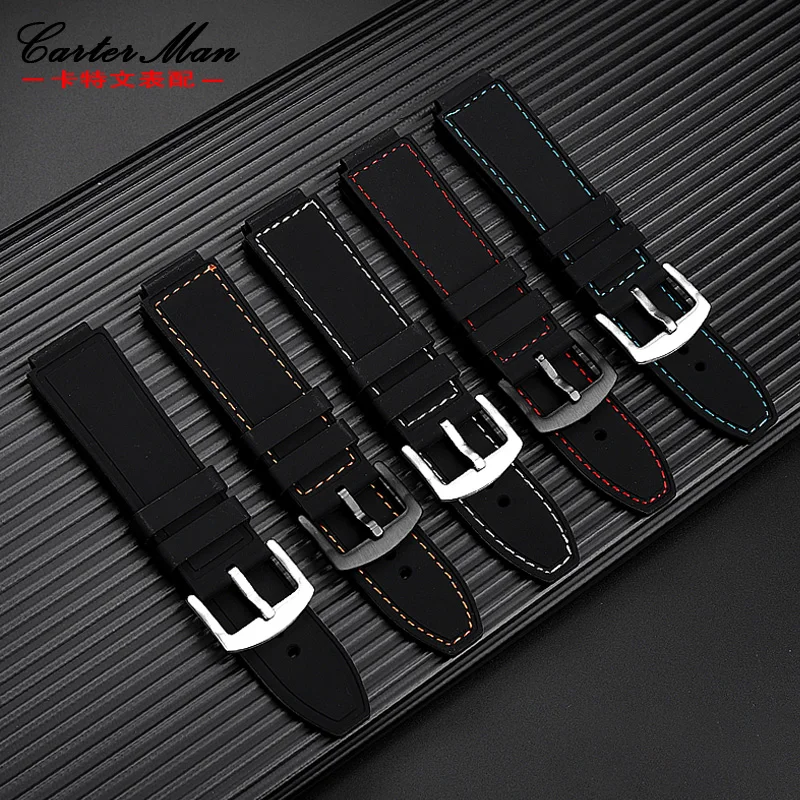 18mm raised silicone wristband bracelet for  Casio AE1200/1300 A159 A158 A168 F91 series modified soft silicone watch strap belt