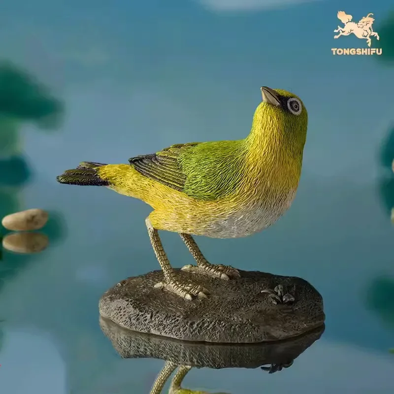 Copper Handicrafts Animal Figurine Embroidered Eyed Bird Statue Brass Animal Sculptures Birds Collection Home Decoration Gifts