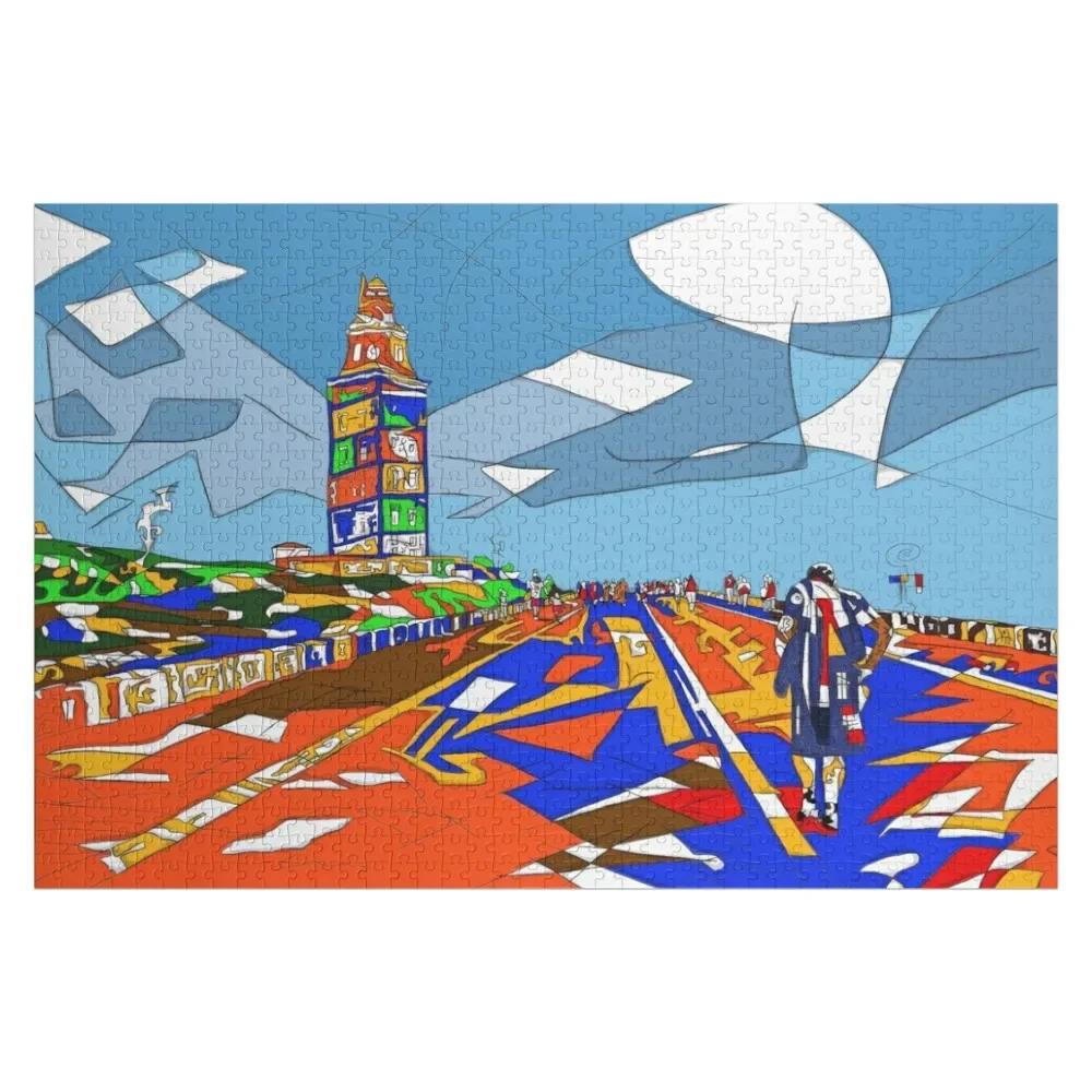 

Corua Torre de Hércules, illustrations from Galicia Jigsaw Puzzle Game Children Personalized Gift Married Puzzle