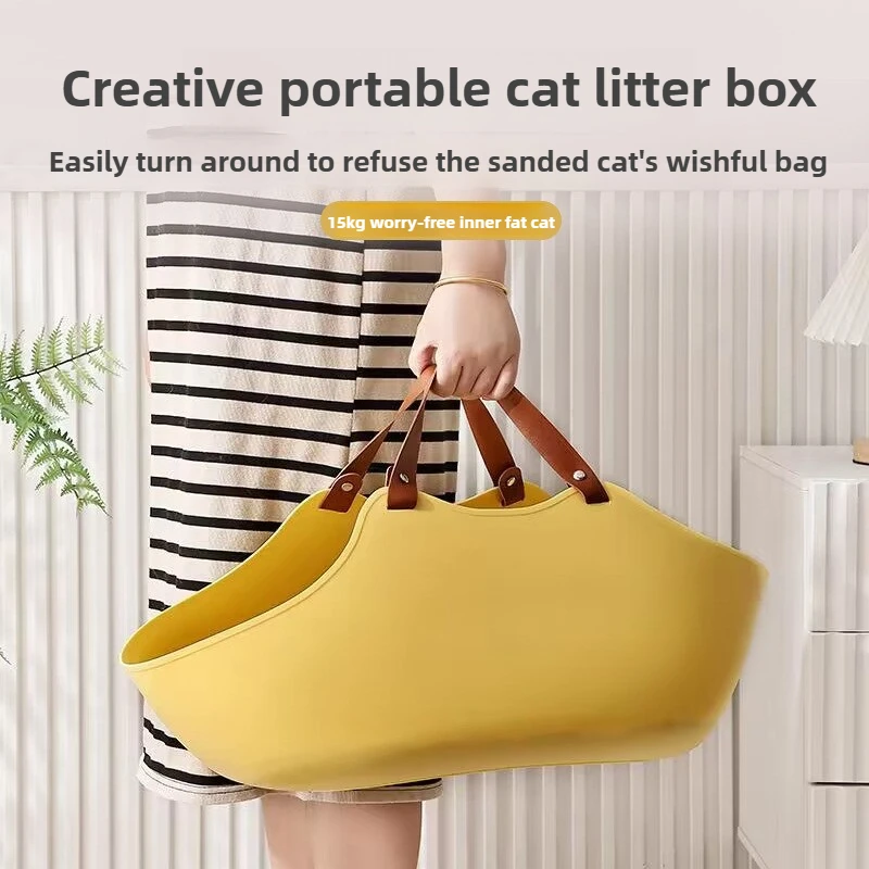 

Cat Litter Box Open Cat Toilet Training Kit Portable Go Out Cat Products Pet Carrier Bag Handbag Caixa De Gato Higiene