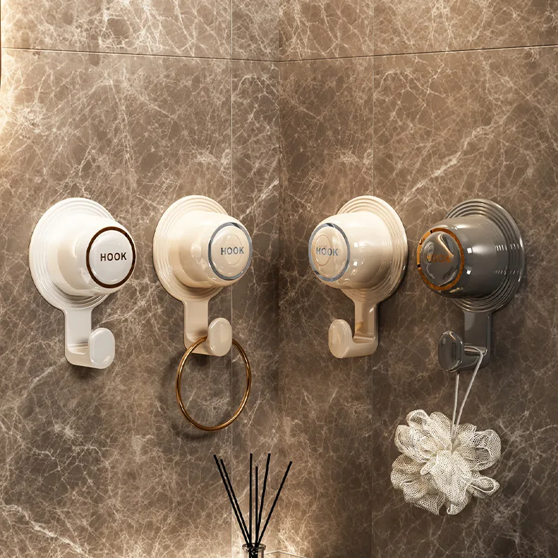 

Fashion Powerful Suction Cup Hooks Vacuum Reusable Shower Hooks Heavy Duty Clothes Hook Traceless Clothes Hook