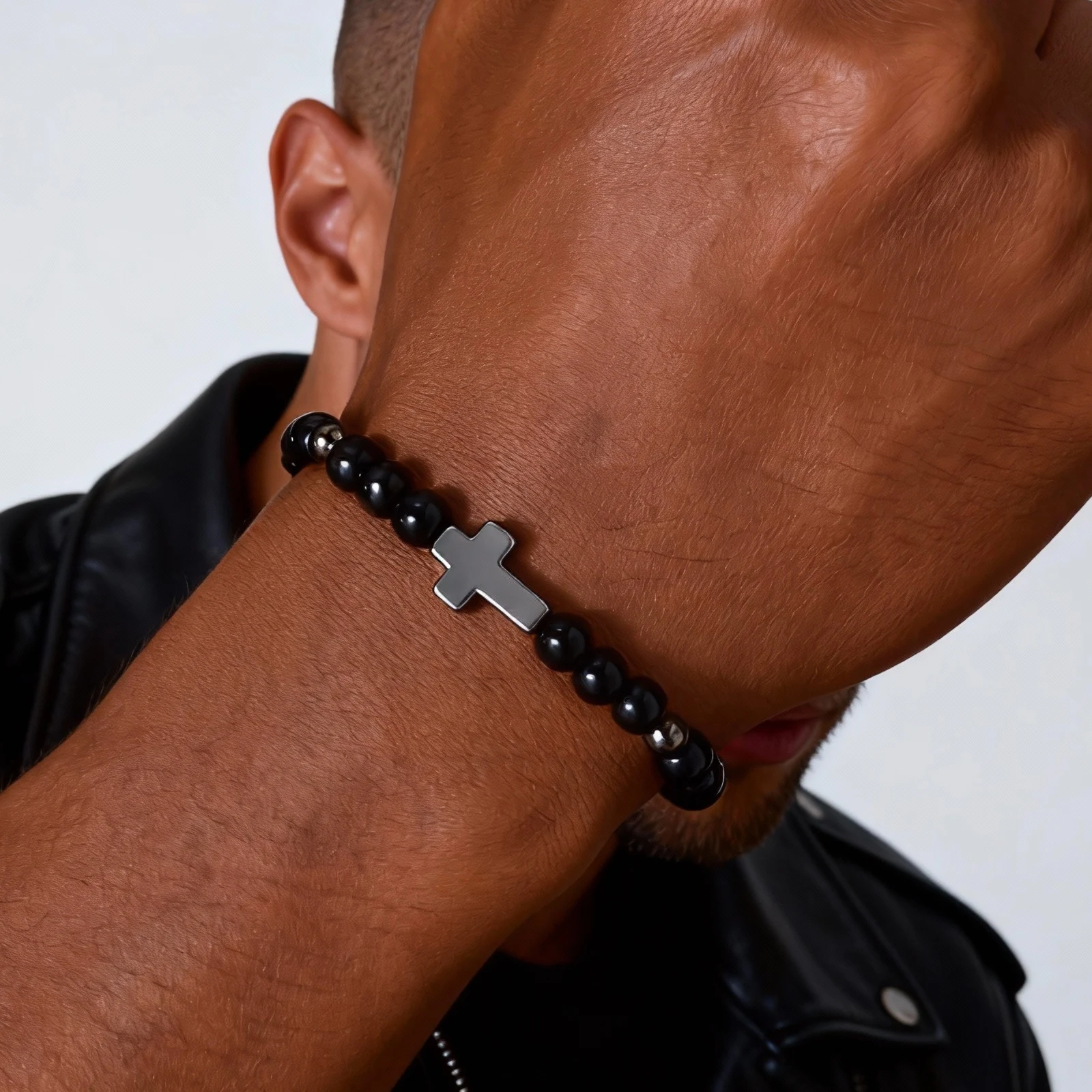 Oster-Hämatit-Kreuz-Armband fü – Men'S Fashion Easter Bewertung und Preis
