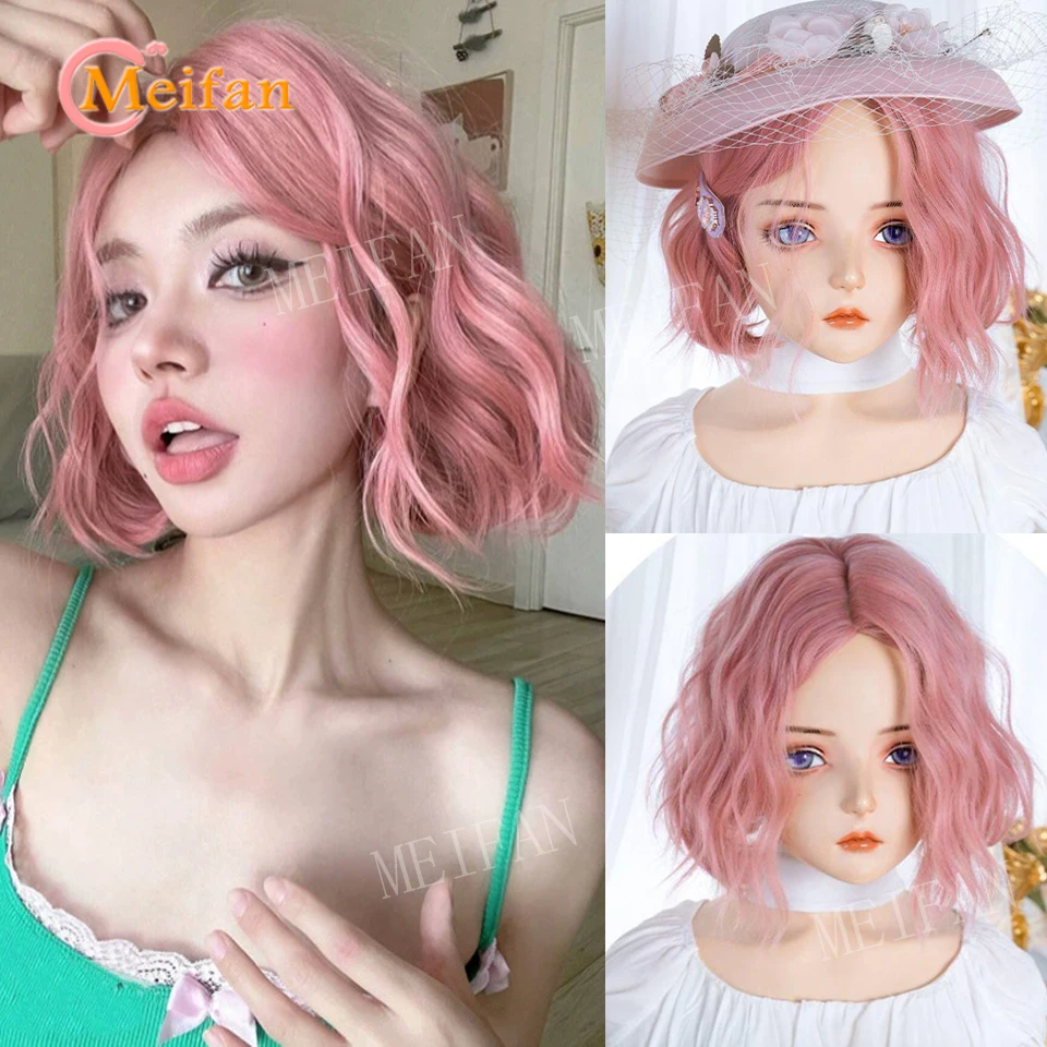 女性用の短い人工ロリータかつら,自然な偽の髪,コスプレ,クリスマス,ハロウィーン,ボブ,カーリー,原宿