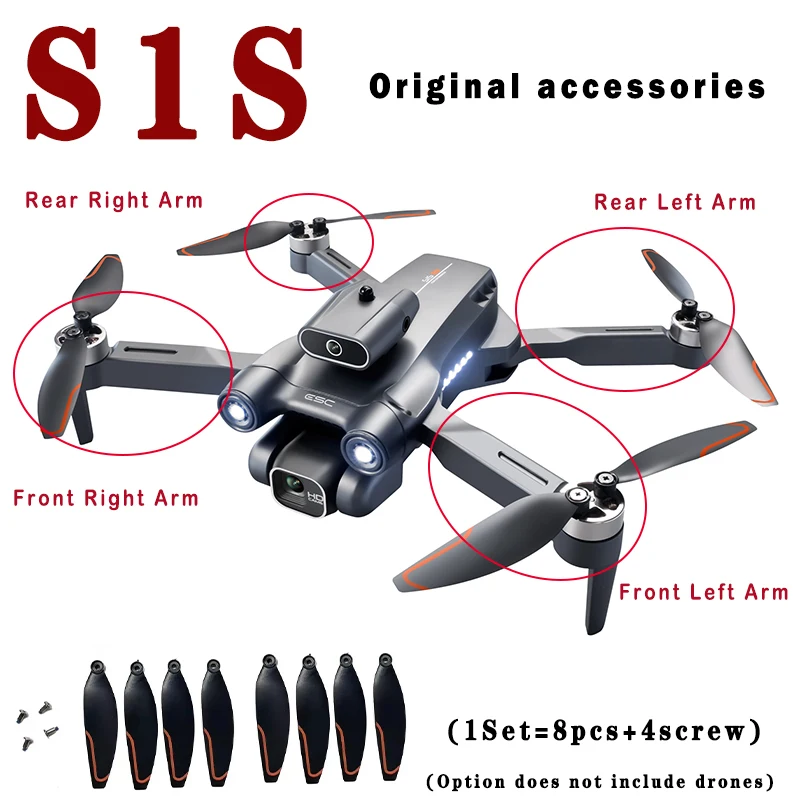 S1S Mini Drone hélices originales repuesto S1S paletas Drone brazo accesorios de repuesto