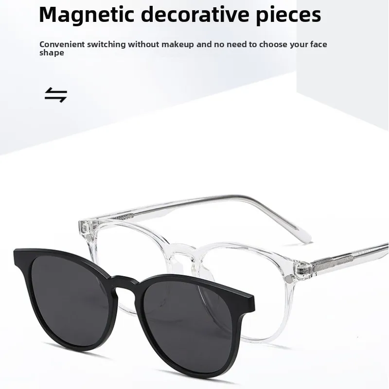 CLLOIO Casual Style Magnetic Clip On Anti Blue Light Reading Glasses Polarized TR90 Myopia Glasses Custom Prescription Eyewear