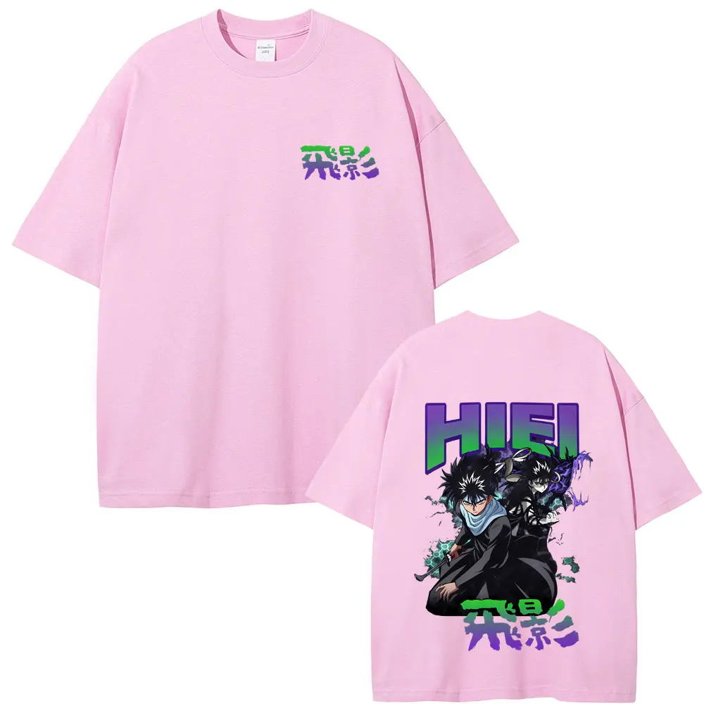 Anime YuYu Hakusho Hiei Merch T Shirts Summer Men Women Clothing Cartoon Oversized Streetwear Male Vintage Casual Cotton T-shirt